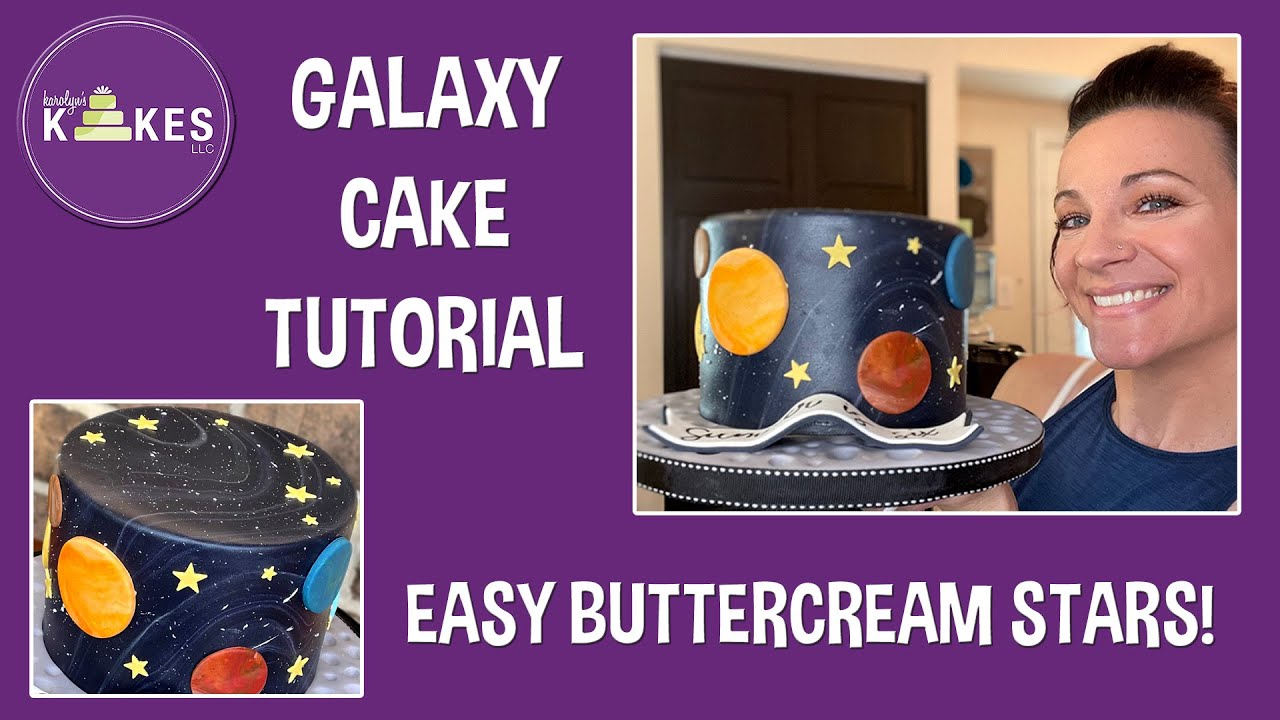 GALAXY CAKE FONDANT BUTTERCREAM STARS | REALISTIC GALAXY STARS!!!