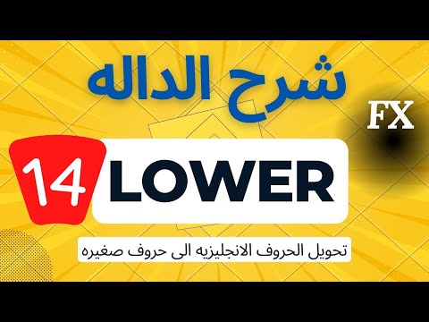 شرح الداله Lower فى الاكسيل 