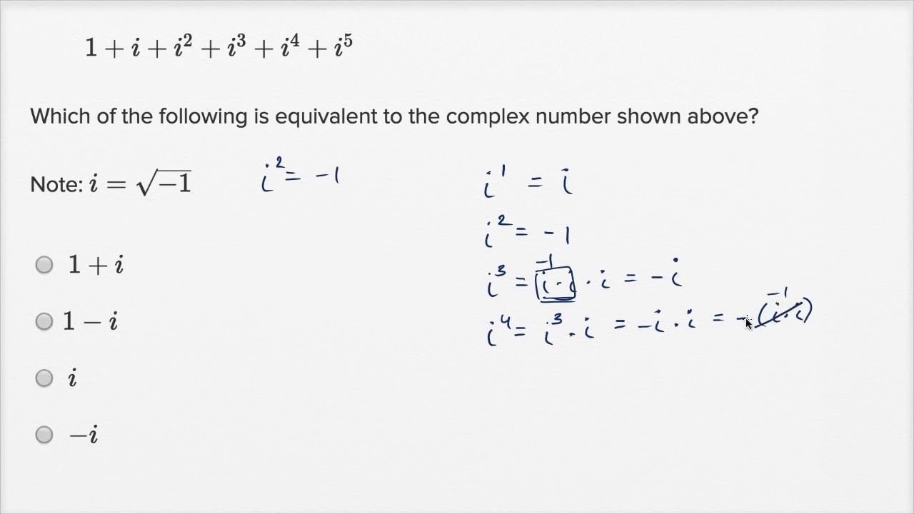 Complex Numbers Basic Example Video Khan Academy