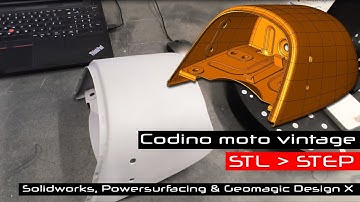 Codino Moto Vintage Workflow Completo. Solidworks + Powersurfacing SubD/Retopo + GeomagicDesign X