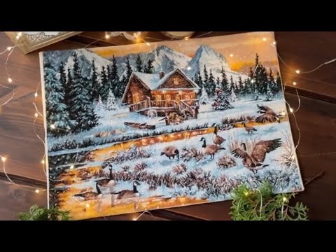 39. Финиш 2021 года «Гуси у реки» Luca-s от начала до конца #вышивка