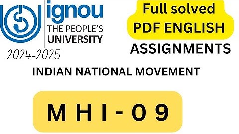 MHI-09 IGNOU SOLVED ASSIGNMENT ENGLISH 2024-25