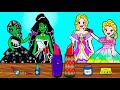 Paper Dolls Dress Up - The Witch Swap Angels Rapunzel Dress Handmade - Barbie Story & Crafts