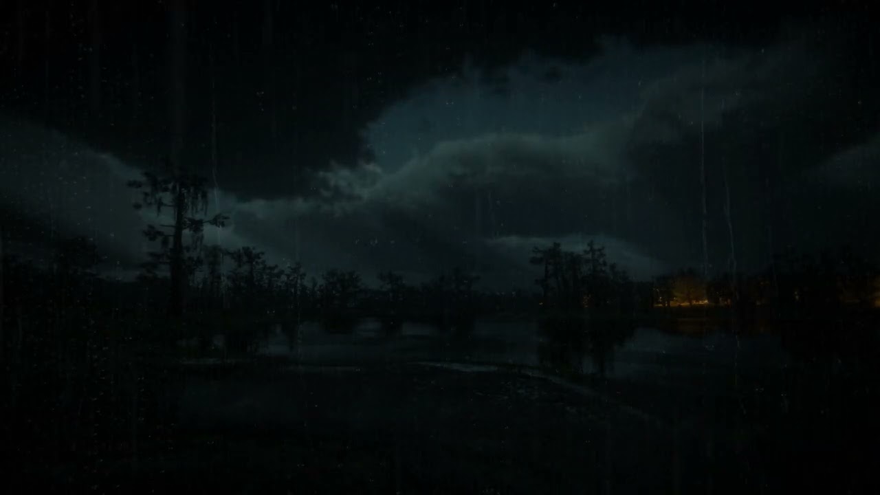 Heavy Rain at Midnight | Realistic Storm Ambience | RDR 2