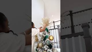 Ever wonder how to do those designer looking Christmas tree toppers? They are super easy here is one