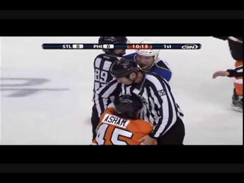 Nov 7, 2009 Cam Janssen vs Aaron Asham