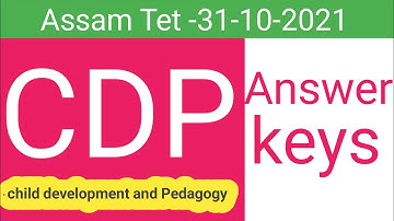 CDP answer key || Assam Tet 2021