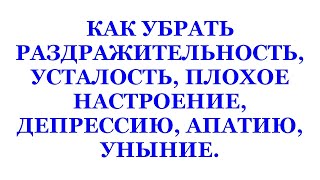 КАК УБРАТЬ РАЗДРАЖИТЕЛЬНОСТЬ, ПЛОХОЕ НАСТРОЕНИЕ, ДЕПРЕССИЮ, АПАТИЮ, УНЫНИЕ.  Трехлебов А.В 2022,2023