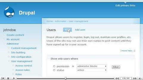 List, add, edit, delete users in Drupal | Tutorial