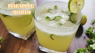Pineapple mojito|Summer cooler recipe|Non - alcoholic mocktail recipe |Easy pineapple recipe at home