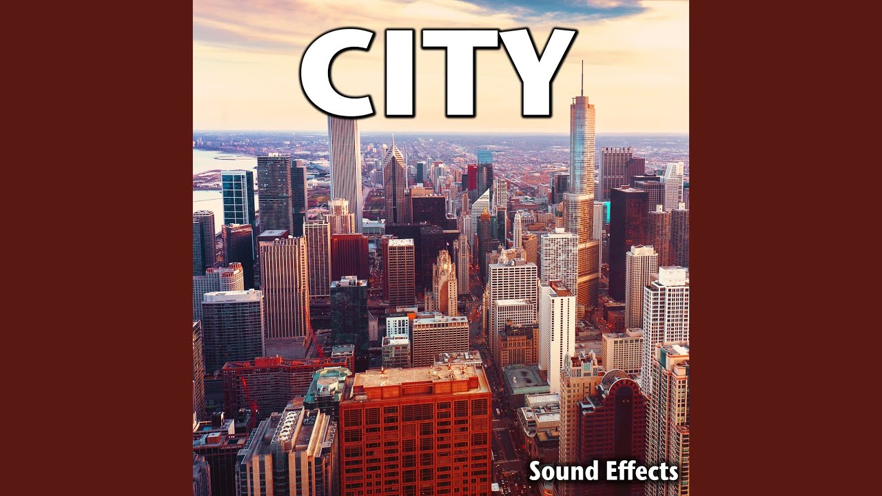 Downtown City Ambience with Slow Wet Rush Hour Traffic, Trucks, Cars, Voices and Sloshy Roads