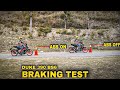 KTM DUKE 390 BRAKING test / ABS and without ABS !