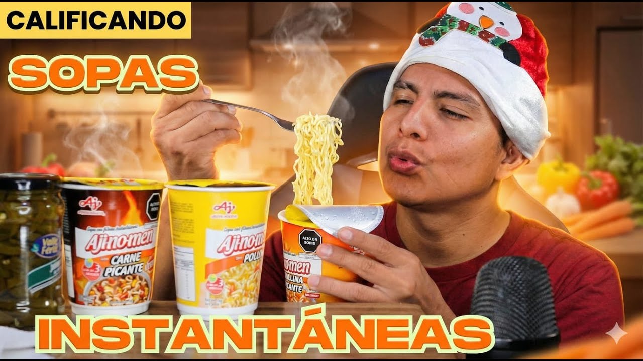 ASMR CALIFICANDO SOPAS AJINOMEN
