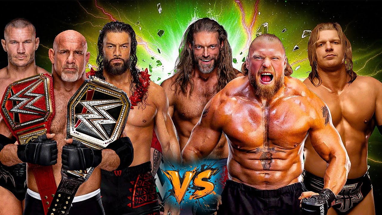 WWE2K25 Goldberg Randy Orton Roman Reigns vs Brock Lesnar Triple-H Edge #3