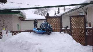 Daniel Sledding Backyard Winnipeg IMG0152.AVI