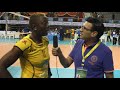 Cameroon's middle blocker Pauline Ngon Ntame speaking after the qualification to semifinal of Women'