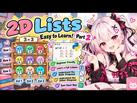 Python 2D Lists Made Easy! Columns, Diagonals & Row Sums | Part 2