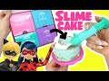 Miraculous ladybug diy slime cake mixing for cafe with cat noir crafts for kids