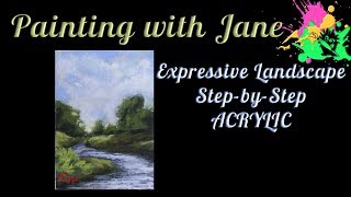 30 Days of Art #5 - Expressive Landscape Step by Step Acrylic Painting on Canvas for Beginners