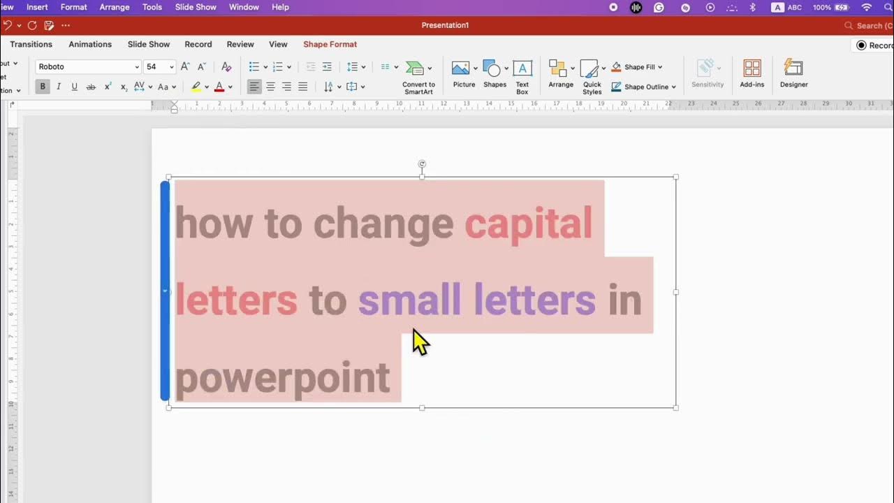 how-to-change-capital-letters-to-small-letters-in-powerpoint-youtube