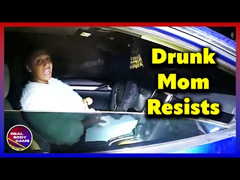 Drunk Mom with Two Young Kids Almost Crashes and Assaults Cops!