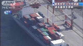 5月貿易赤字9090億円　赤字は23カ月連続で過去最長(14/06/18)