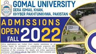 How to apply in gomal University D.I.khan admission 2022