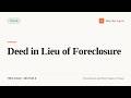 Deed in Lieu of Foreclosure (Texas Real Estate Exam Prep)