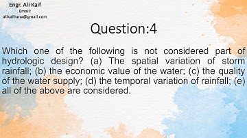 Hydrologic Analysis and Design: Solution Manual, Chapter#1