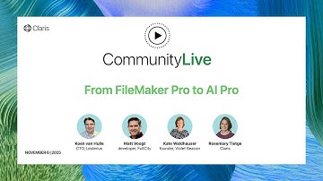 Community Live 36: From FileMaker Pro to AI Pro