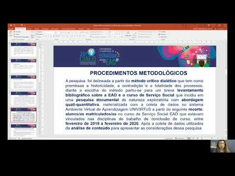 FORMAÇÃO EM DEBATE: METODOLOGIA APLICADA NOPROCESSO DE ORIENTAÇÃO DO TCC DE SERVIÇO SOCIAL