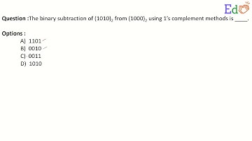 The binary subtraction of two numbers using 1