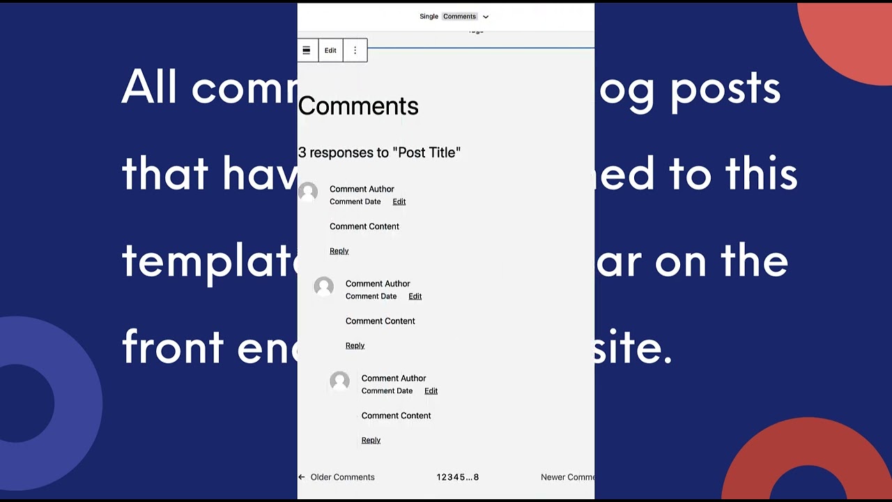 ⁣Displaying the comments block in block themes