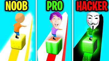 Can We Go NOOB vs PRO vs HACKER In CUBE SURFER!? (ALL LEVELS!)