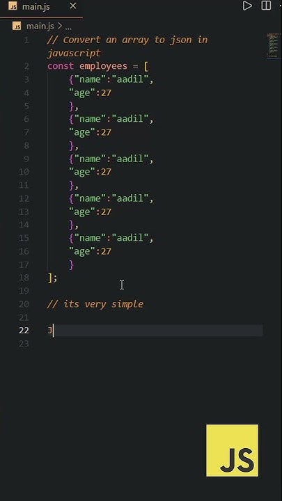 Convert Javascript Array to JSON - YouTube