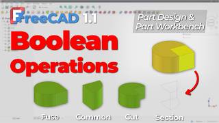 FreeCAD Boolean Tools Explained – Part Design &amp; Part Workbench Tutorial