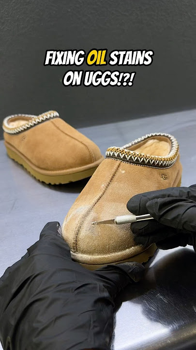 HOW I CLEAN UGG BOOTS! FIXING OIL STAINS ON SUEDE! 🤯🔥👟