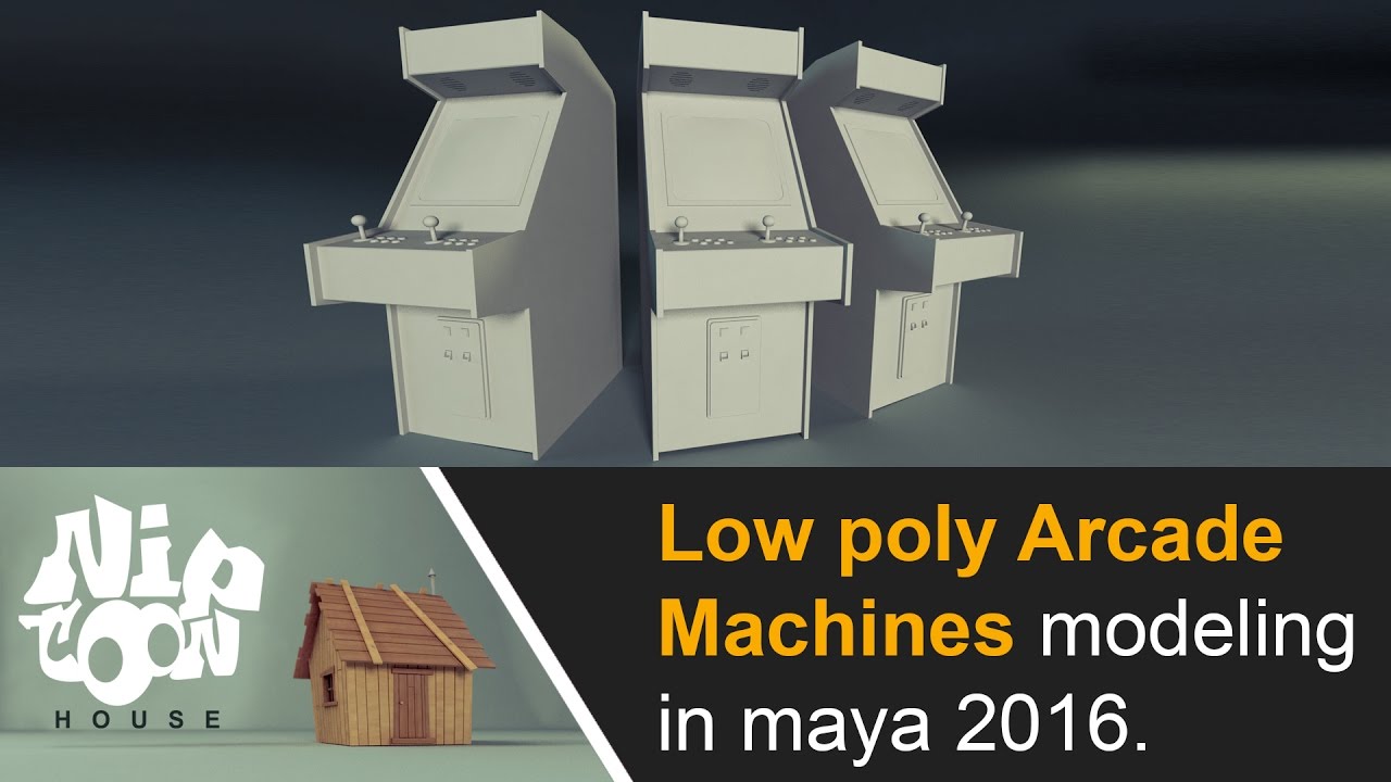 Low poly arcade machines modeling in maya 2016 - YouTube