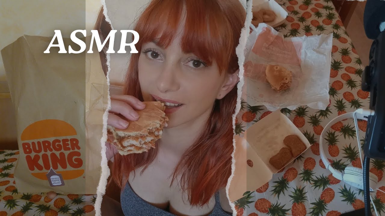 ASMR Comiendo BURGER KING después de mucho tiempo! 🍔EATING CRUNCHY SOUNDS 🤩