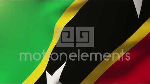 Saint Kitts And Nevis Flag Waving In The Wind. Looping Sun Rises Style. Animatio Stock Animation
