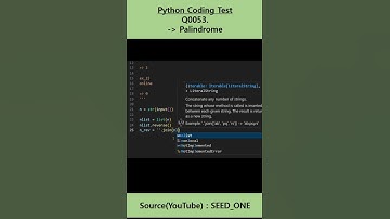 Python Coding Test Q 0053 Palindrome