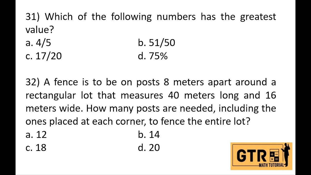 Which Of The Following Expressions Has The Greatest Value 31) Which of the following numbers has the greatest value? a. 4/5 b. 51