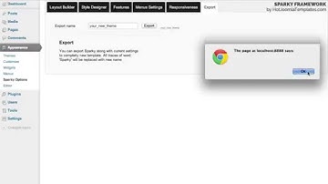 Sparky Framework (WordPress) - Exporting Theme