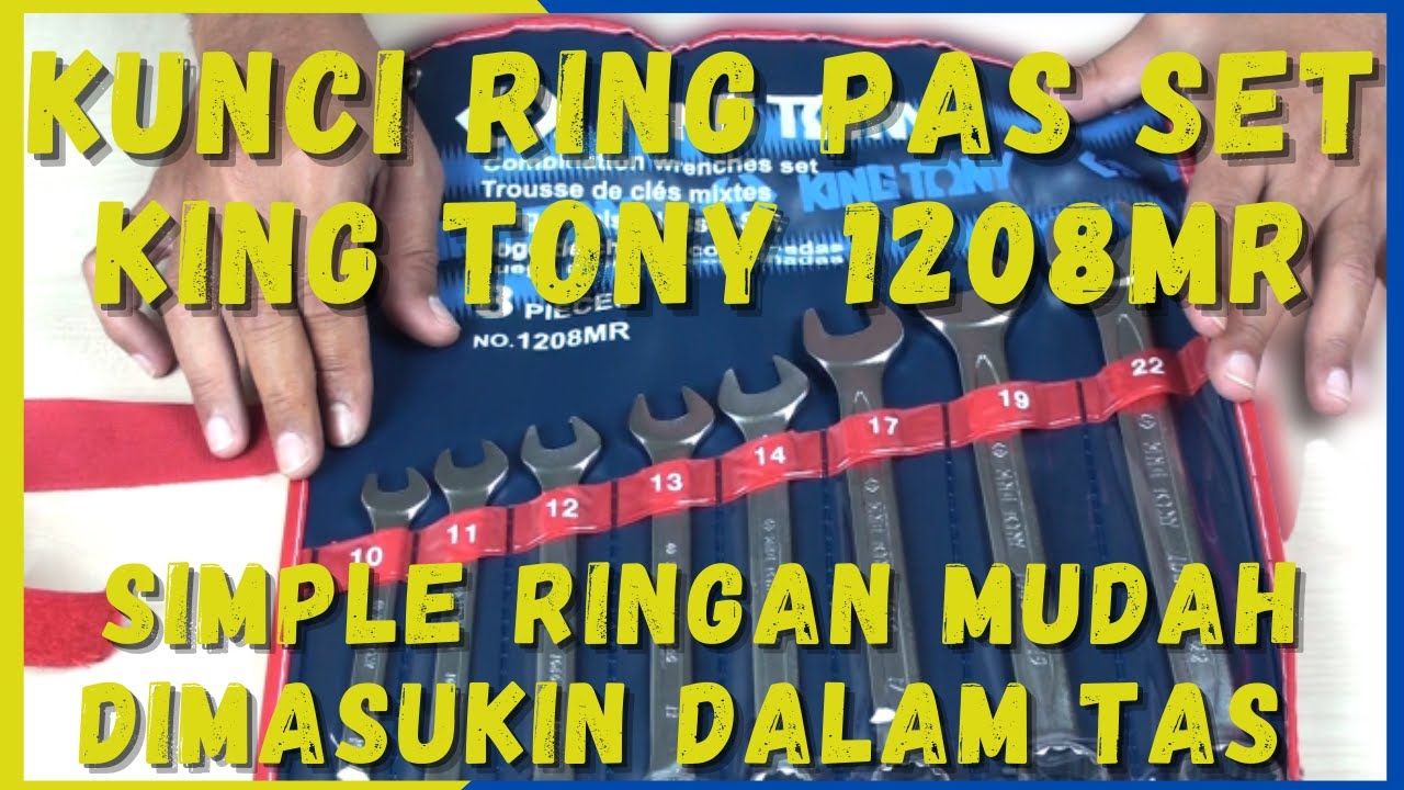 KUNCI RING PAS SET KING TONY 1208MR, 8 PCS | SIMPLE RINGAN MUDAH DIMASUKIN DALAM TAS