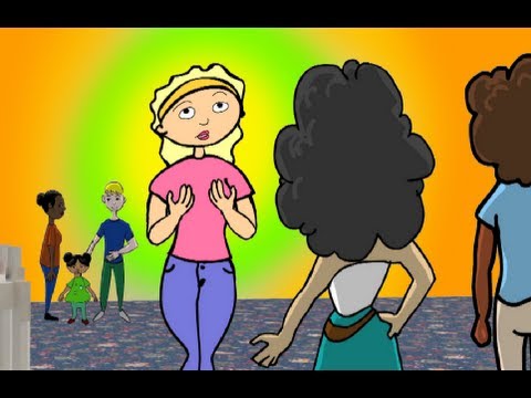 Funny floss cartoon, teens on movie date