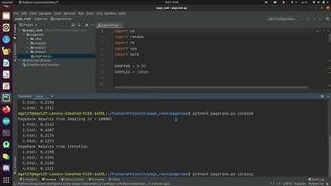 pagerank algorithm- python