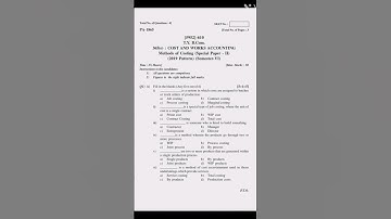 COST WORK AND ACCOUNTING - 2 // Sem 6 // T.Y.B.Com // SPPU EXAM #commerce