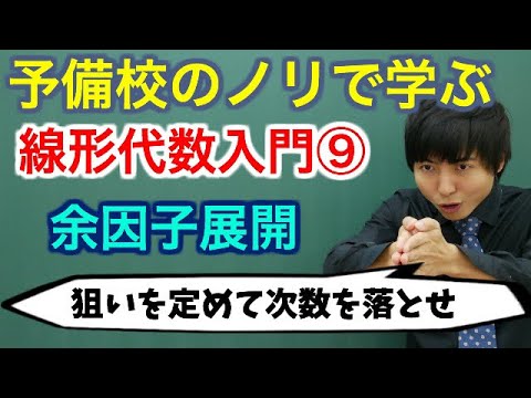 【大学数学】線形代数入門⑨(行列式：余因子展開)【線形代数】