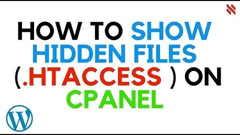 How to show hidden files  (.htaccess ) on Cpanel