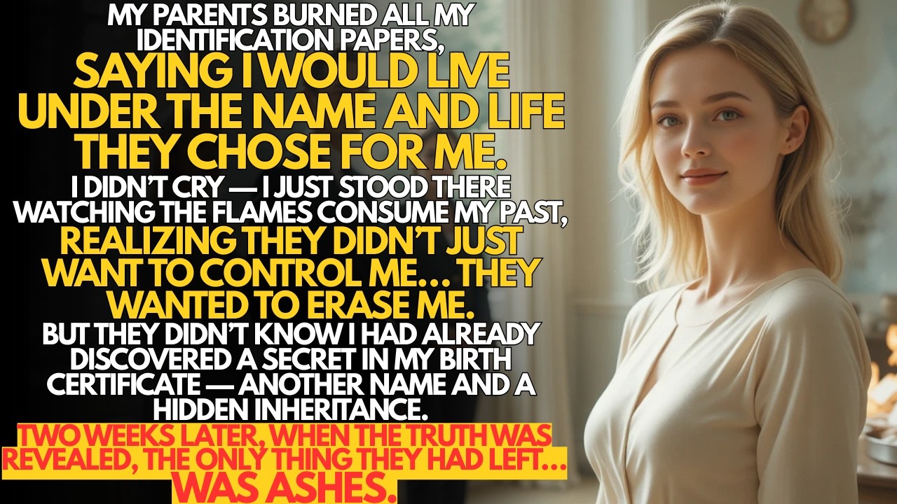 My parents burned my identity to erase me—two weeks later, the ashes exposed their secret...